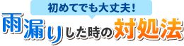 初めてでも大丈夫！雨漏りした時の対処法